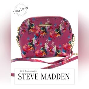 Steve Madden Multicolor Pink Floral Dome Top Crossbody Bag – Gold-Tone Accents